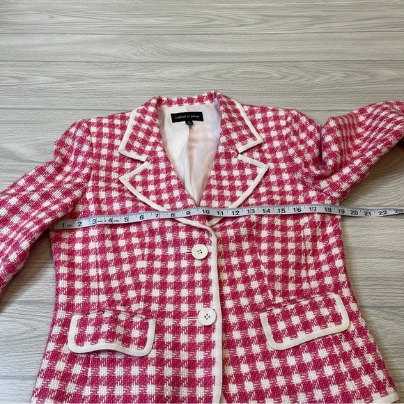 Isabel & Nina Pink White Tweed Blazer Skirt Set Coquette Chic Women’s size 8 - Picture 11 of 17